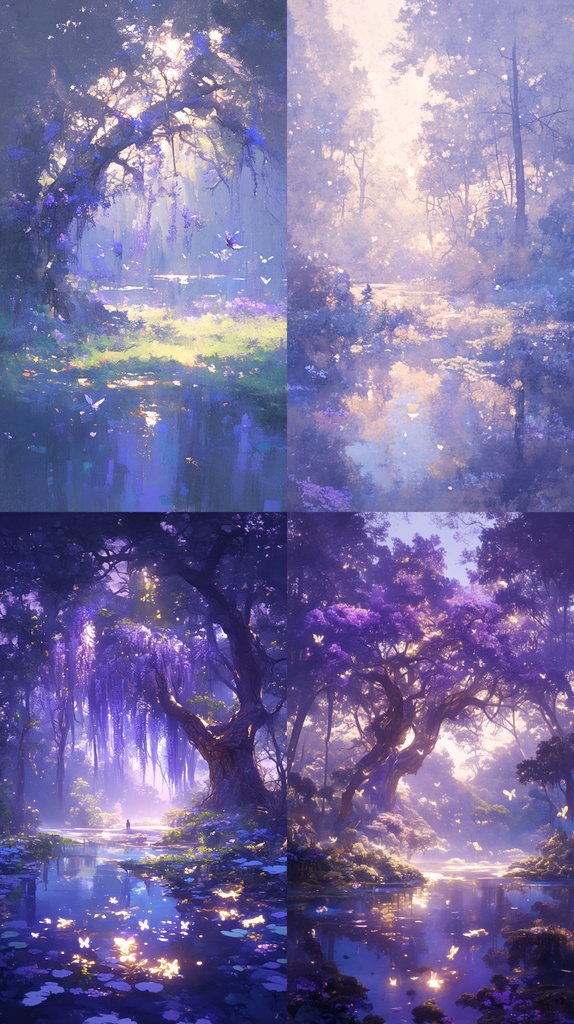 【超豪華 60枚入】「水都の浪漫と幻想の森」:印象派・アニメ調高畫質背景素材集 / 60 Ethereal Anime Backgrounds: Romantic Water City & Fantasy Forest