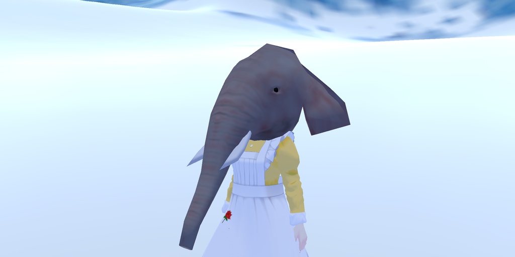 3D 象の頭 ローポリ アクセサリー 帽子 被り物 お面 動物