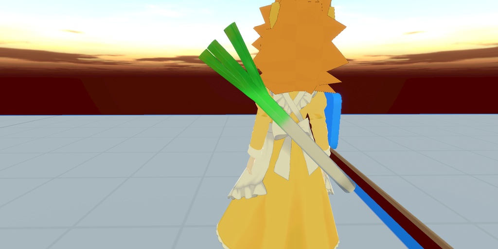 【スーパーのネギより高い(当社比)】 3D ネギ ローポリ アクセサリー 伝説の剣 野菜