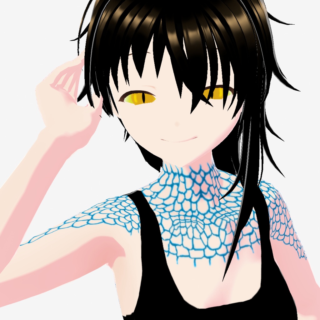 テクスチャ vroidcustomitem VRoidStudio 爬虫類 タトゥー 瞳 瞳のハイライト 白目