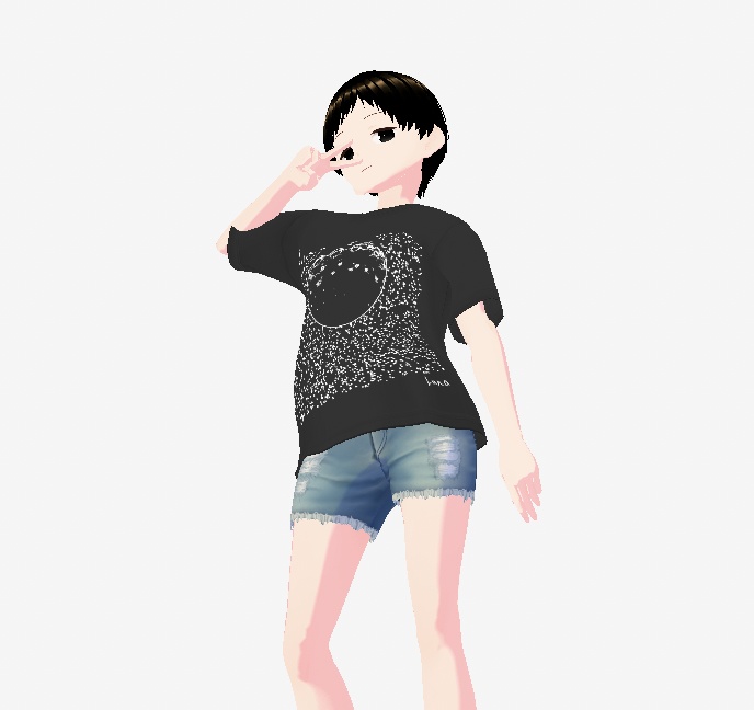 vroidcustomitem VRoidStudio トップス Tシャツ Luna 月