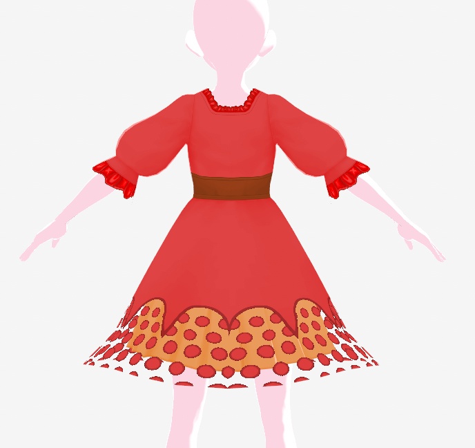 【無料】 vroidcustomitem VRoidStudio ワンピース 紅葉 秋 ドレス