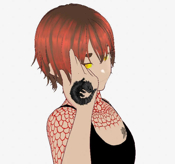 透過 テクスチャ VRoidStudio 肌 入れ墨 タトゥー ヨロイトカゲ トカゲ PNG