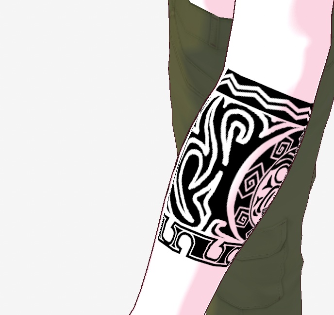 透過 テクスチャ VRoidStudio 肌 入れ墨 タトゥー マオリ風 PNG