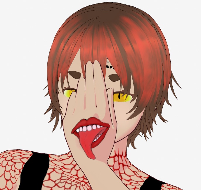 透過 テクスチャ VRoidStudio 肌 入れ墨 タトゥー 舌 ベロ 口 唇 PNG