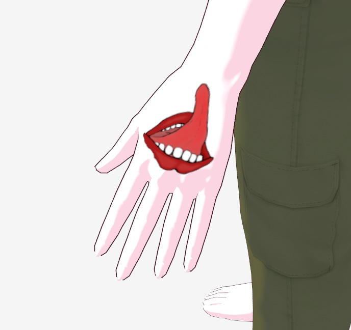 透過 テクスチャ VRoidStudio 肌 入れ墨 タトゥー 舌 ベロ 口 唇 PNG