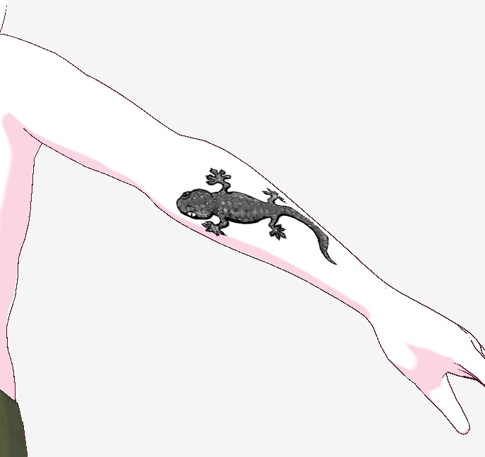 透過 テクスチャ VRoidStudio 肌 入れ墨 タトゥー ヤモリ PNG