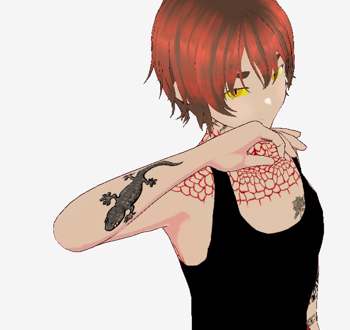 透過 テクスチャ VRoidStudio 肌 入れ墨 タトゥー ヤモリ PNG