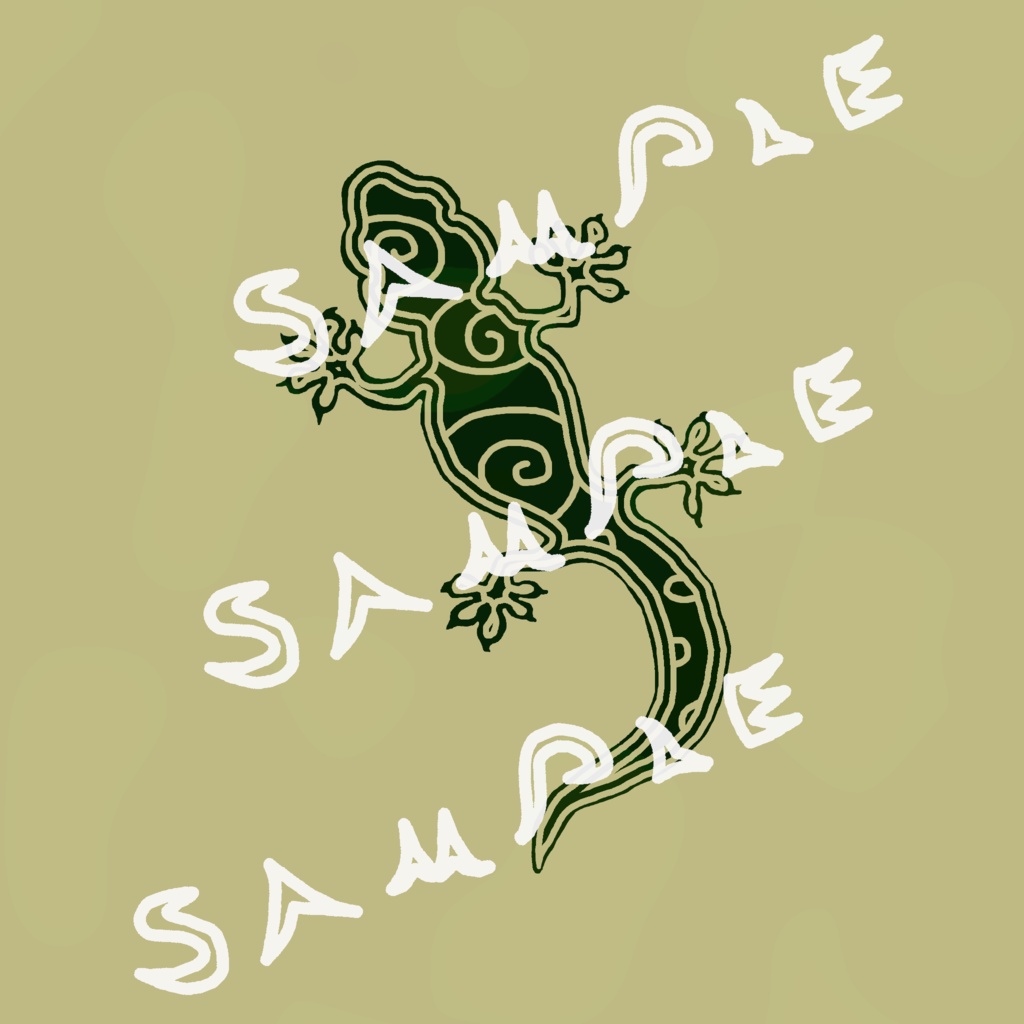 透過 テクスチャ VRoidStudio 肌 入れ墨 タトゥー ヤモリ PNG