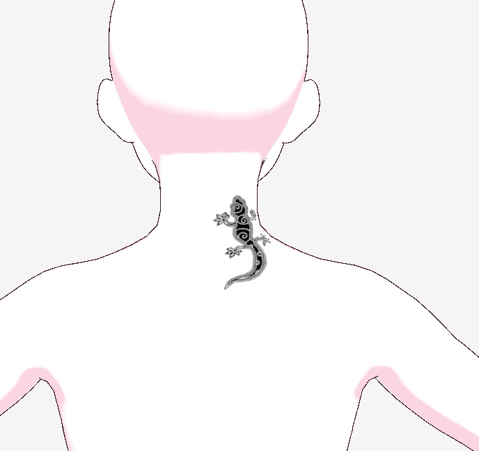 透過 テクスチャ VRoidStudio 肌 入れ墨 タトゥー ヤモリ PNG