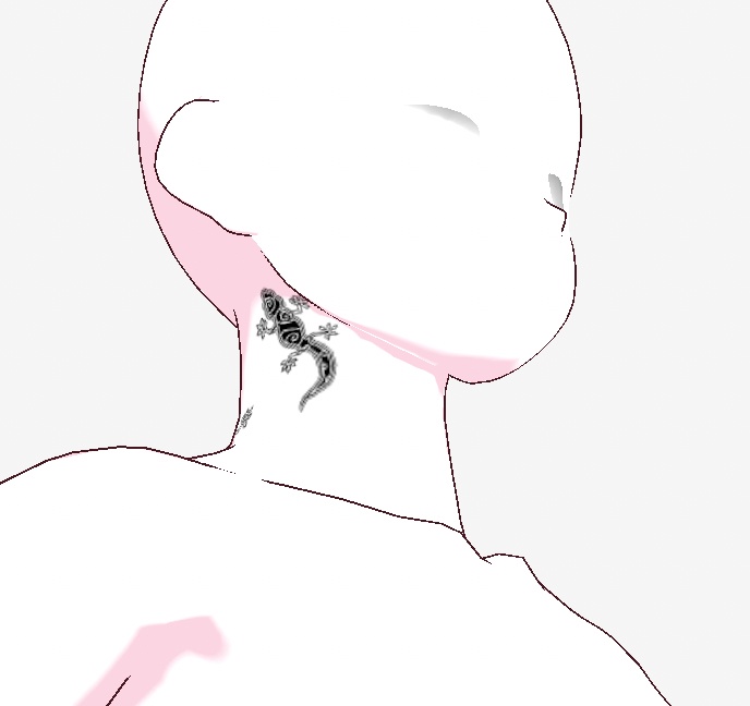 透過 テクスチャ VRoidStudio 肌 入れ墨 タトゥー ヤモリ PNG