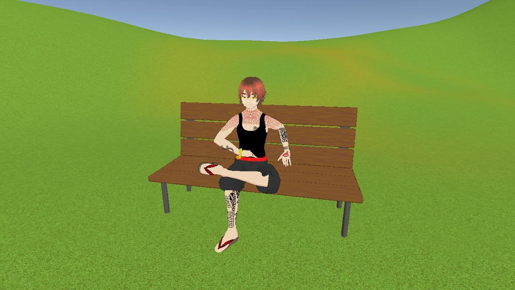 3D cluster向けセットアップ済み ベンチ ローポリゴン ライトベイク用のUV2有り 「ウホッ」