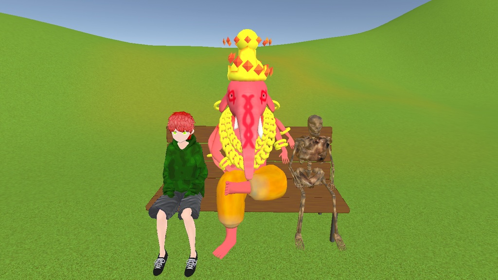 3D cluster向けセットアップ済み ベンチ ローポリゴン ライトベイク用のUV2有り 「ウホッ」