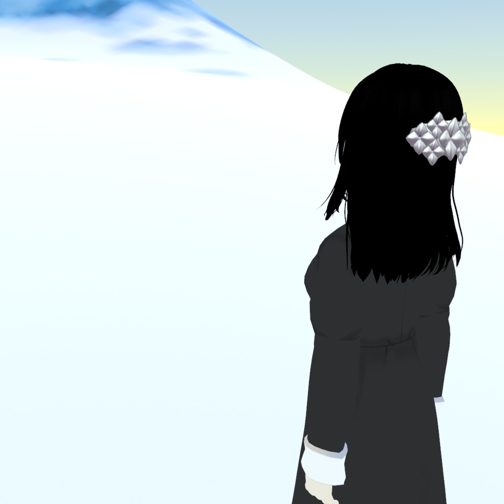 3D バレッタ 髪飾り アジサイ シルバー アクセサリー ModularAvatar設定 MABoneProxy