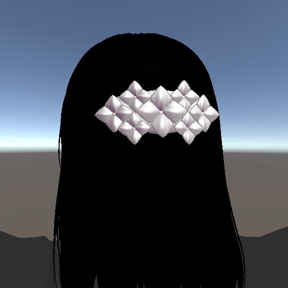 3D バレッタ 髪飾り アジサイ シルバー アクセサリー ModularAvatar設定 MABoneProxy