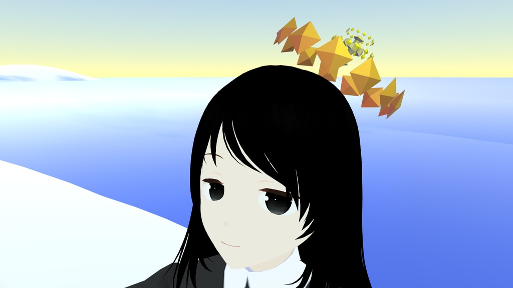 3D 十字架のヘイロー アクセサリー 回るアニメーション付き