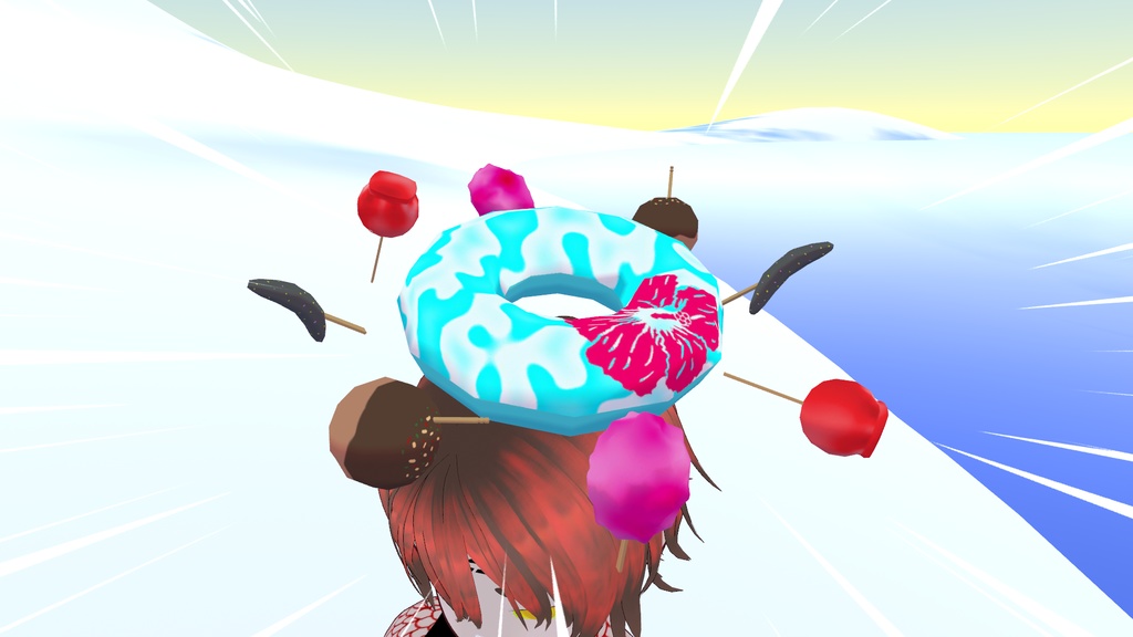 3D 夏のヘイロー アクセサリー アニメーション付き