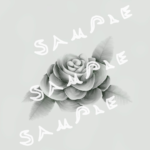 透過 テクスチャ VRoidStudio 肌 入れ墨 タトゥー 薔薇 三色 PNG