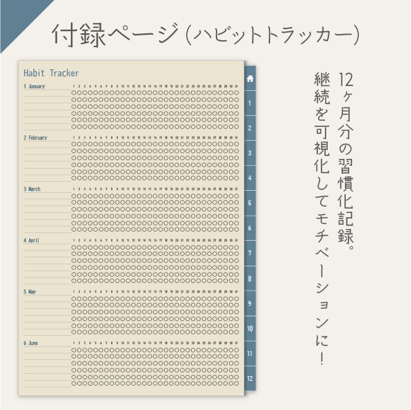 NEW!2025年縦型デジタルプランナー|紙の手帳風のスタンダードレイアウト&優しい台紙カラーで書きやすい♪
