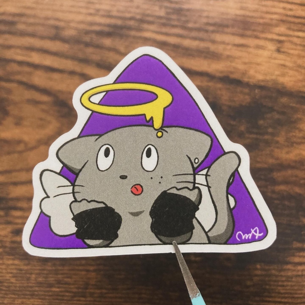 舌出し天使ねこ ステッカー