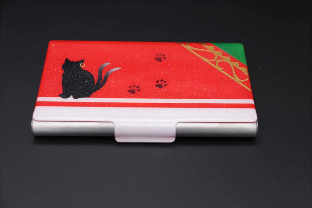 東方デザインカードケース/名刺ケース【橙】(塗装品)