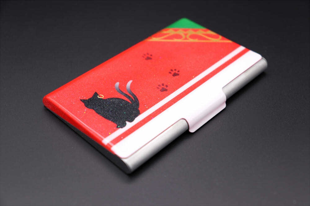 東方デザインカードケース/名刺ケース【橙】(塗装品)