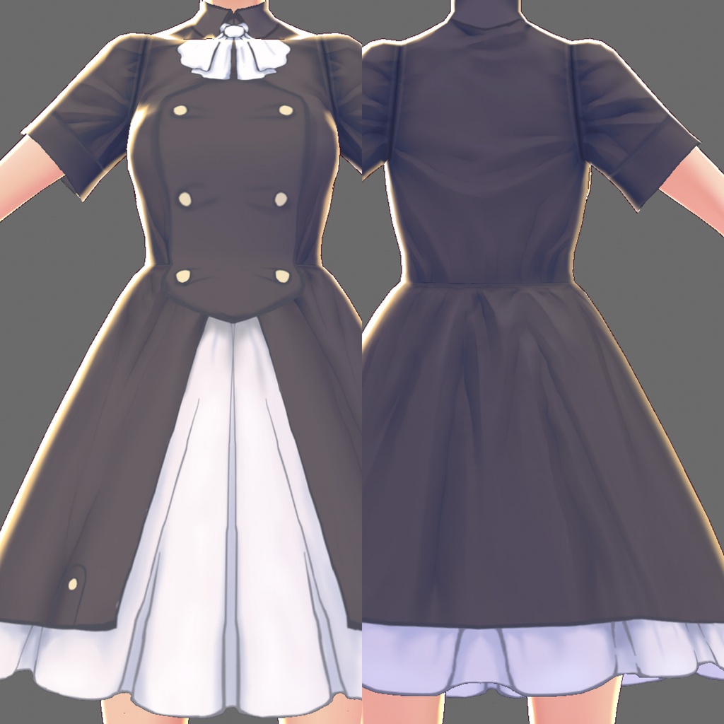 【無料版あり】軍服ワンピース【VRoid用テクスチャ】