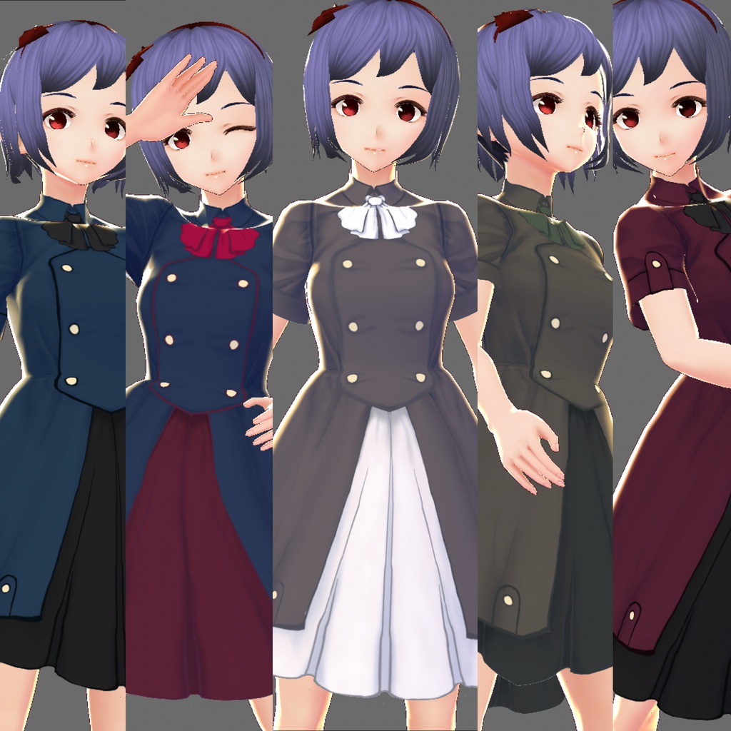 【無料版あり】軍服ワンピース【VRoid用テクスチャ】