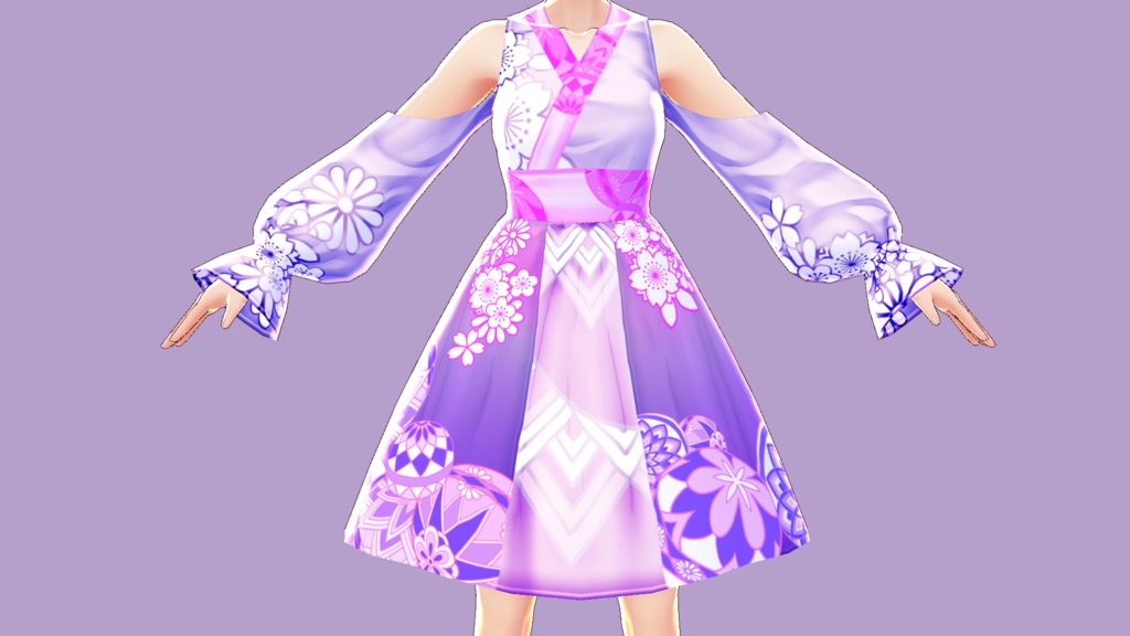 ワンピース_花柄遊戯【VRoid用テクスチャ】