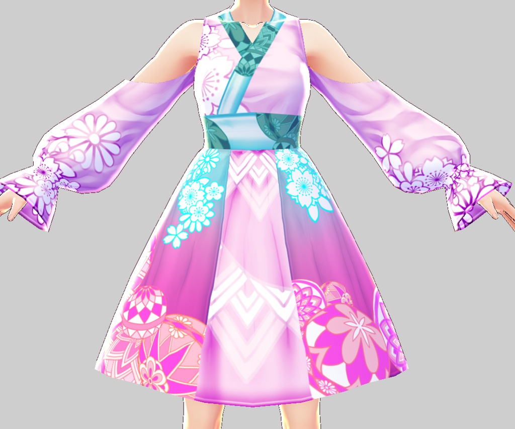 ワンピース_花柄遊戯【VRoid用テクスチャ】