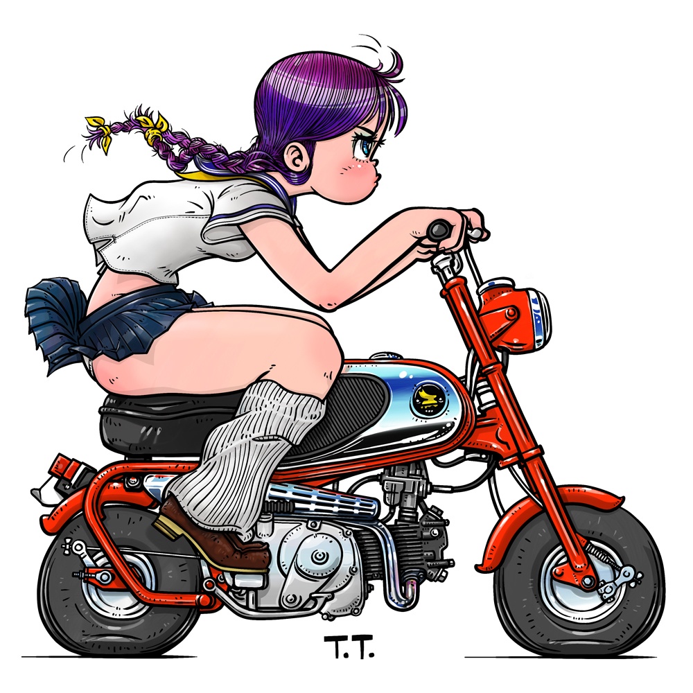 ステッカ。(CZ100 with Cubgirl)。(ホワイトタイプ)