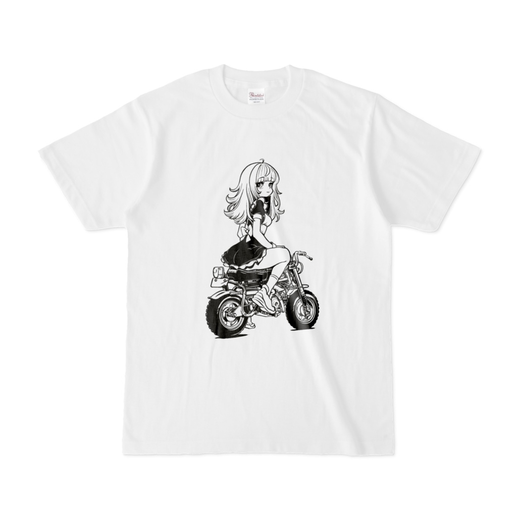 アニメキャラっぽいTシャツ-019（T-C）モノクロVer.。