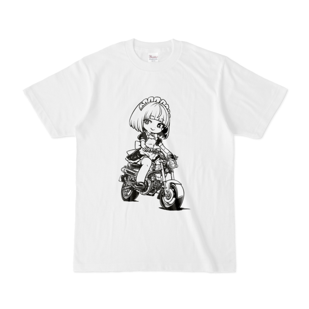 アニメキャラっぽいTシャツ-020モノクロVer.。