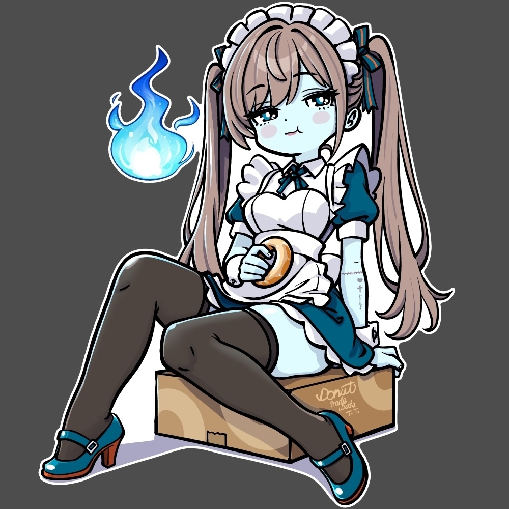 アニメキャラっぽいTシャツ-014(T-C)-zombie Ver.