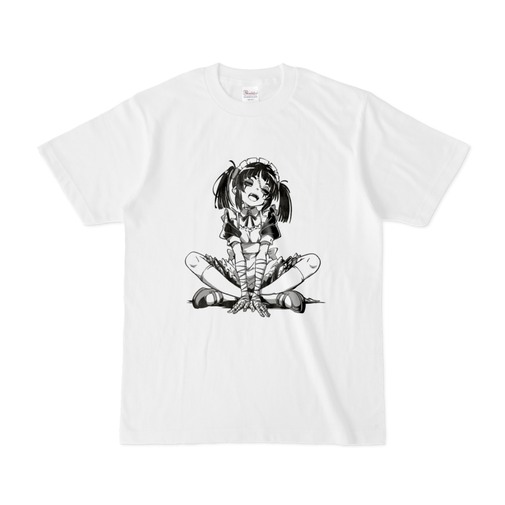 アニメキャラっぽいTシャツ-021モノクロVer.。