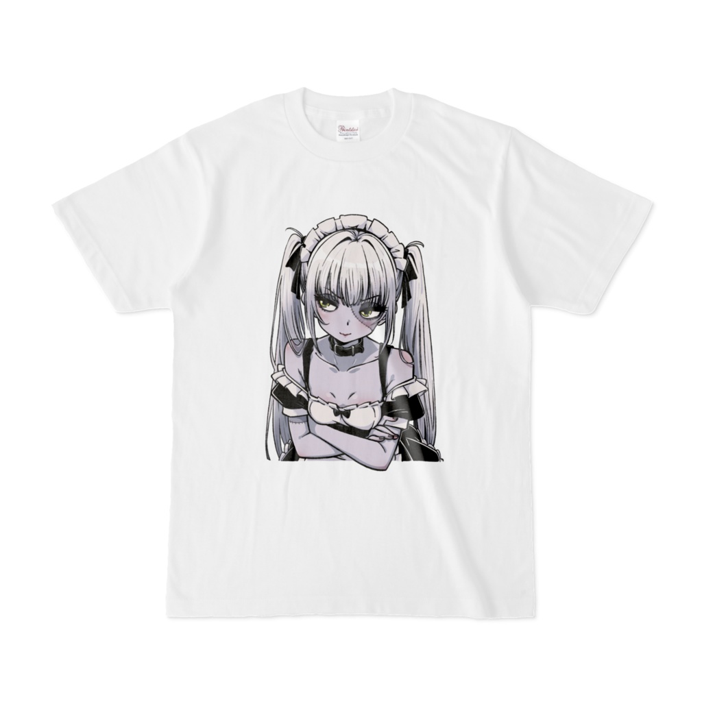 アニメキャラっぽいTシャツ-023C モノトーンVer.。