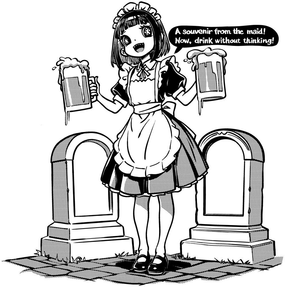 アニメキャラっぽいTシャツ-024 モノクロVer.。