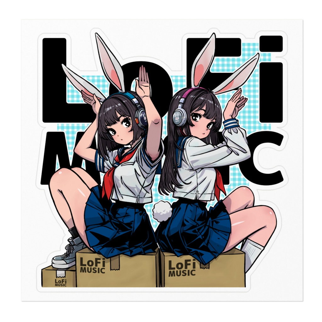 アニメキャラっぽいステッカー-036。