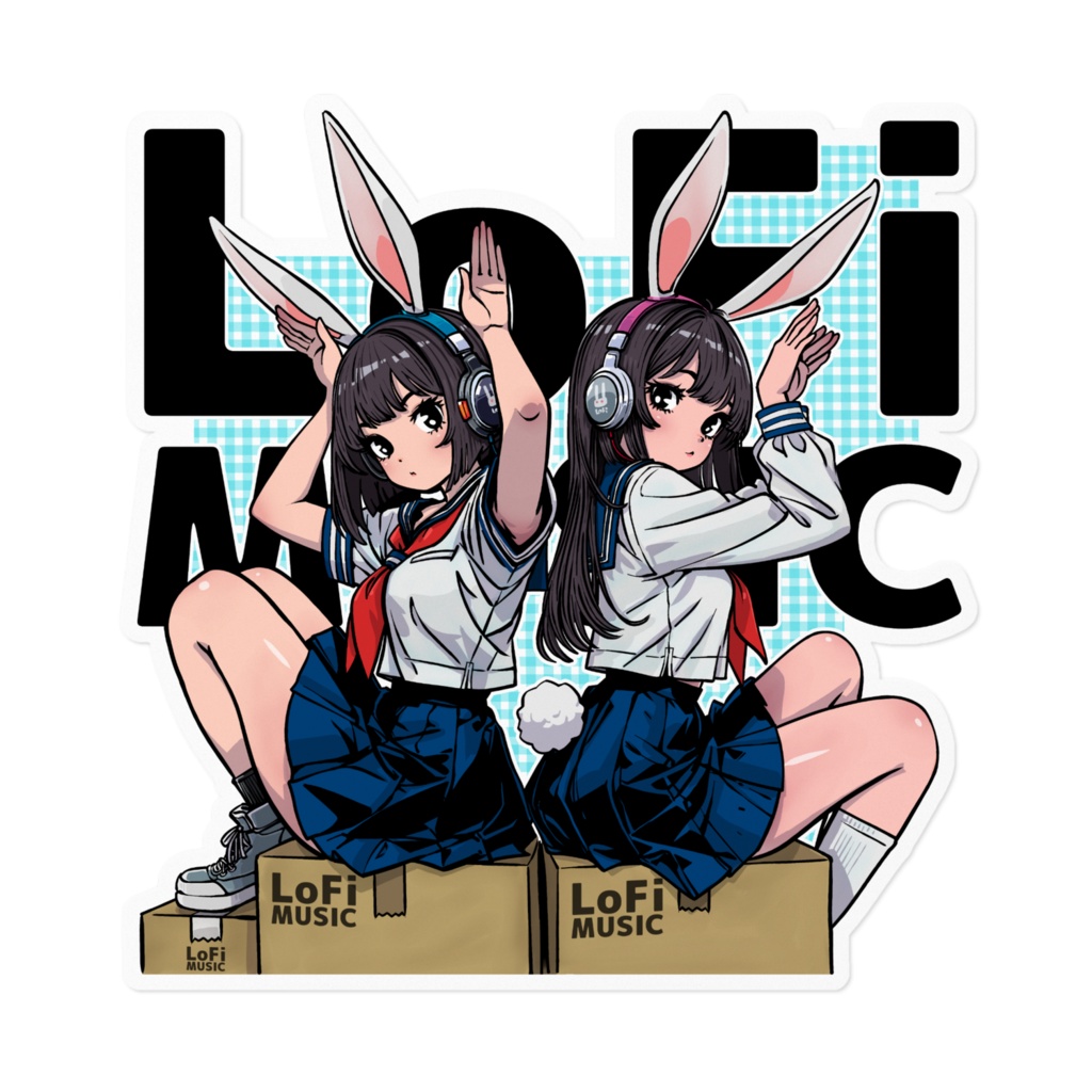 アニメキャラっぽいステッカー-036。