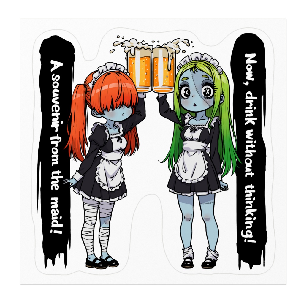 アニメキャラっぽいステッカー-037。