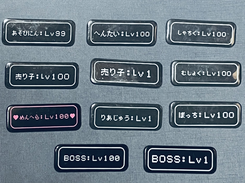 長方形ドット缶バッジ