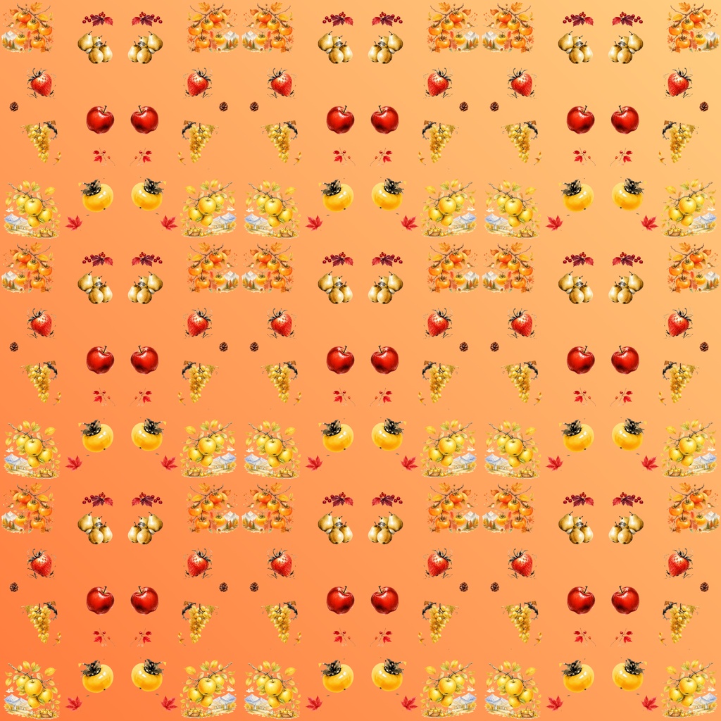 【デジタルペーパー】秋の味覚_美味しい果物 10枚セット|商用利用可・高解像度PNG