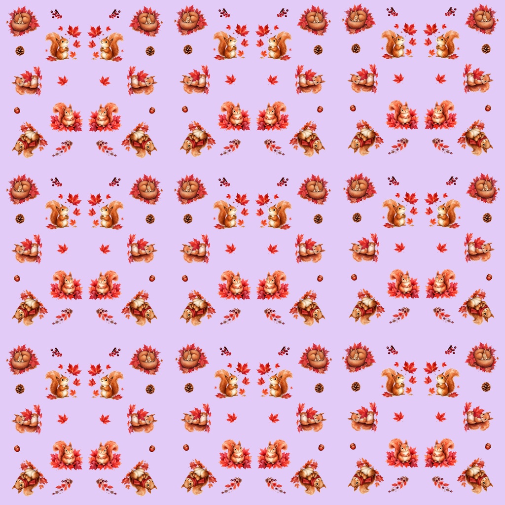 【デジタルペーパー】秋の素材_かわいい秋とリス 10枚セット|商用利用可・高解像度PNG