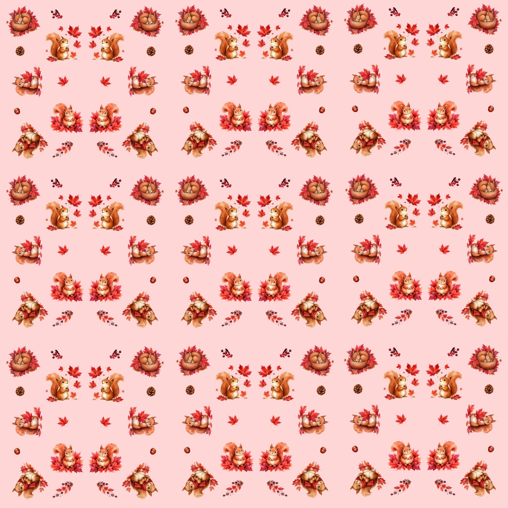 【デジタルペーパー】秋の素材_かわいい秋とリス 10枚セット|商用利用可・高解像度PNG