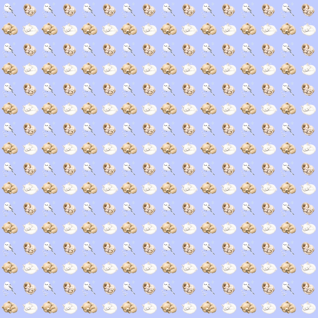 【デジタルペーパー】クリスマス_かわいい動物_ドット柄 15枚セット|商用利用可・高解像度PNG