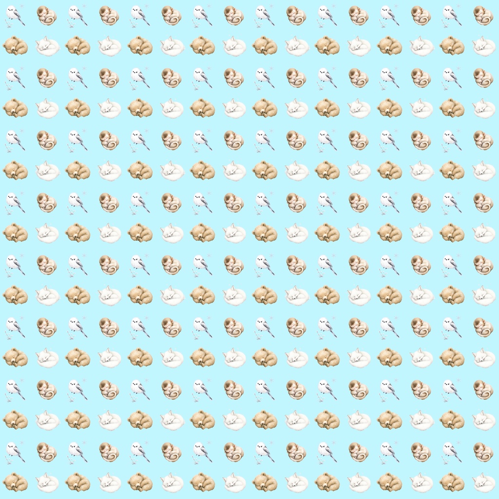 【デジタルペーパー】クリスマス_かわいい動物_ドット柄 15枚セット|商用利用可・高解像度PNG