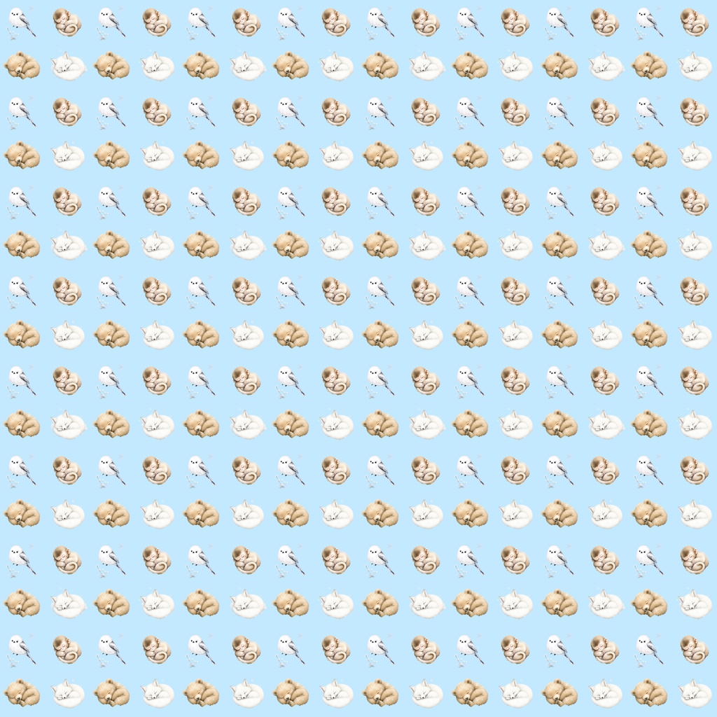 【デジタルペーパー】クリスマス_かわいい動物_ドット柄 15枚セット|商用利用可・高解像度PNG