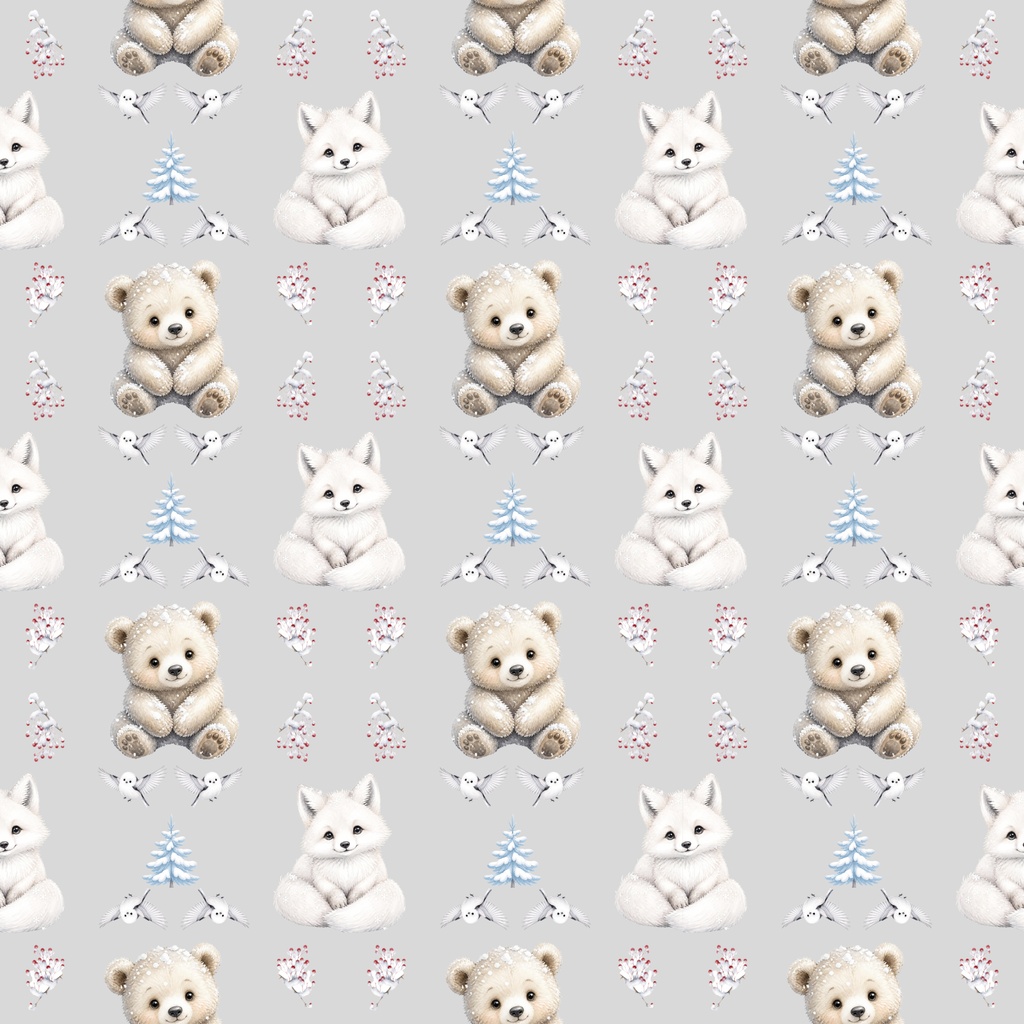 【デジタルペーパー】冬シーズン_かわいい動物 10枚セット|商用利用可・高解像度PNG