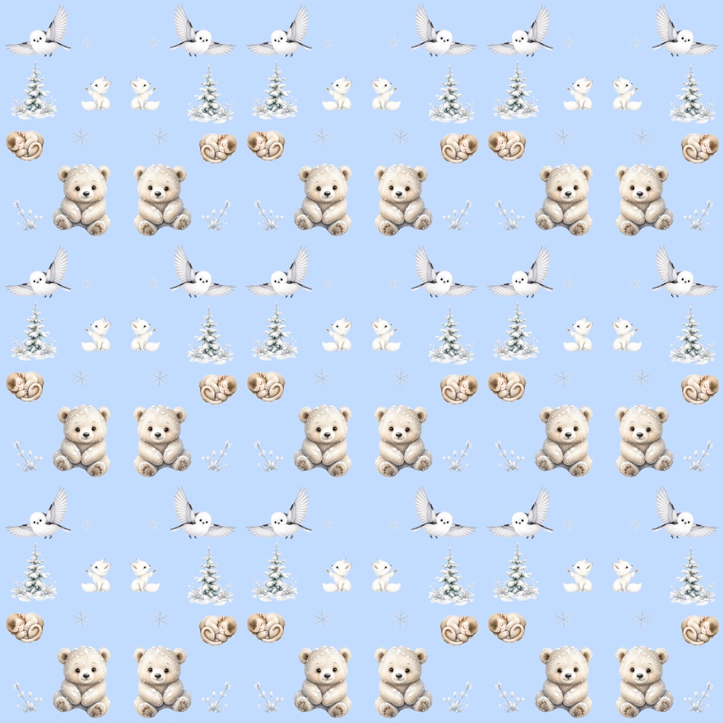 【デジタルペーパー】冬シーズン_かわいい動物 10枚セット|商用利用可・高解像度PNG