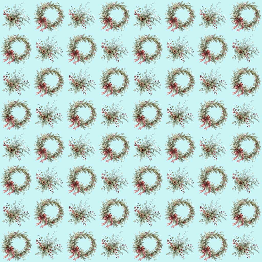 【デジタルペーパー】クリスマス_ドット柄_リーフ 15枚セット|商用利用可・高解像度PNG